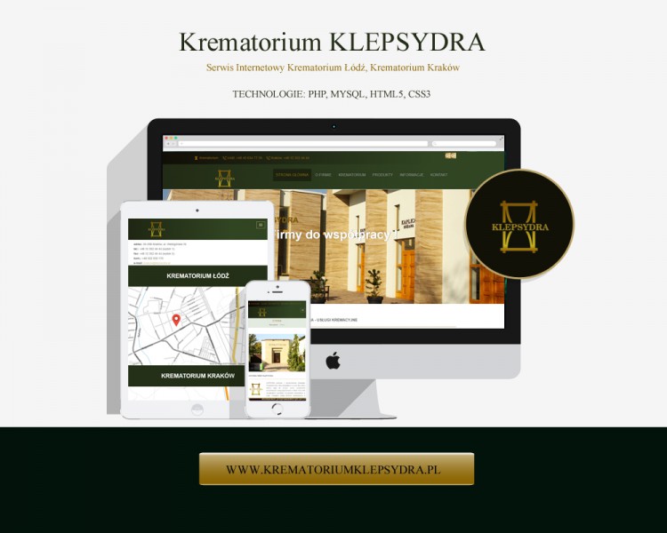 Wykonanie strony internetowej dla Firmy Pogrzebowej Klepsydra - Krematorium