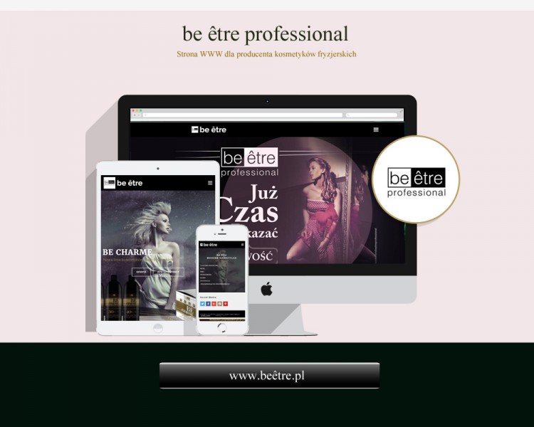 Projekt i wykonanie strony internetowej producenta profesjonalnych kosmetyków fryzjerskich - be être professional