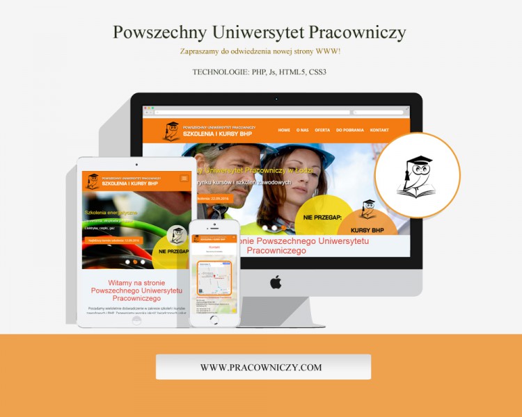 Strona WWW dla Powszechnego Uniwersytetu Pracowniczego w Łodzi